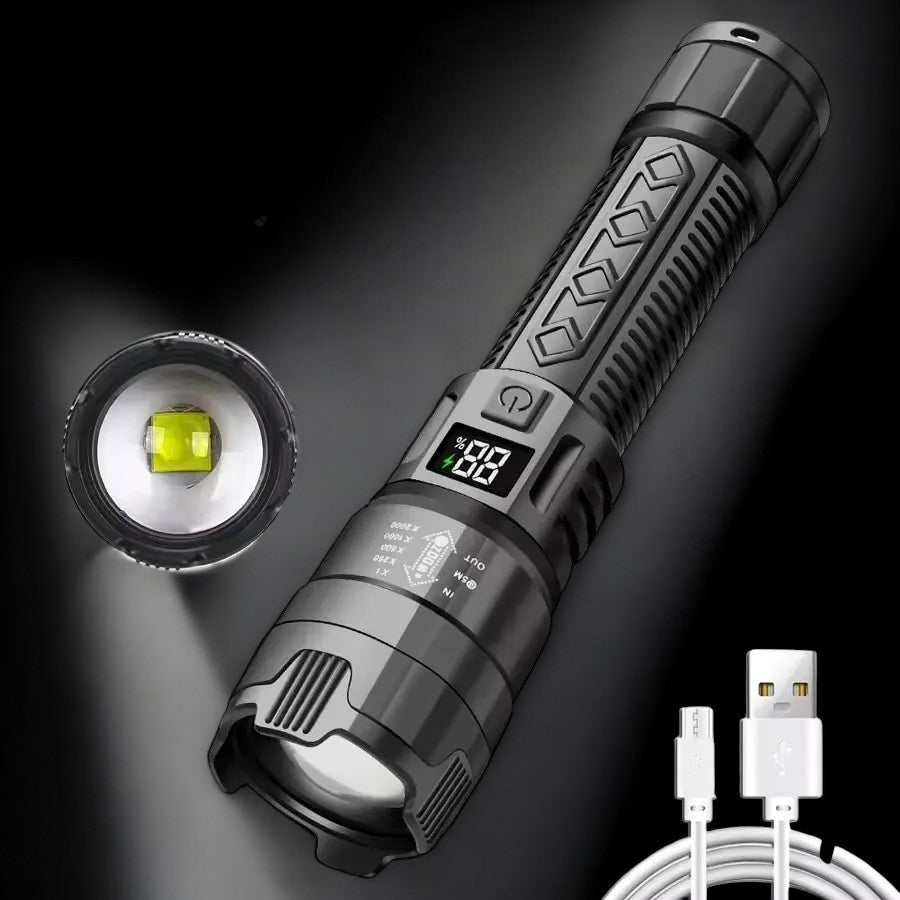 100000LM Tactical LED Flashlight including rechargeable battery support - Flashlight by Tech Nova Hub