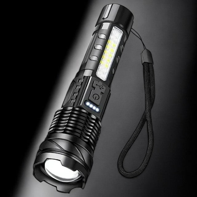 100000LM Tactical LED Flashlight highlighting durable build quality - Flashlight by Tech Nova Hub