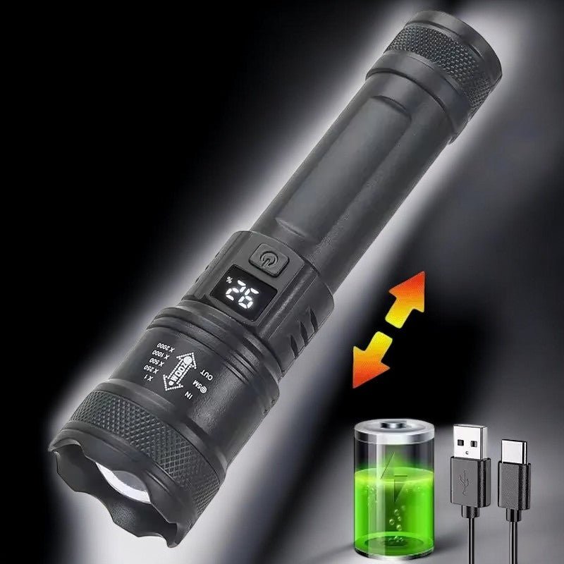 100000LM Tactical LED Flashlight featuring waterproof protection - Flashlight by Tech Nova Hub