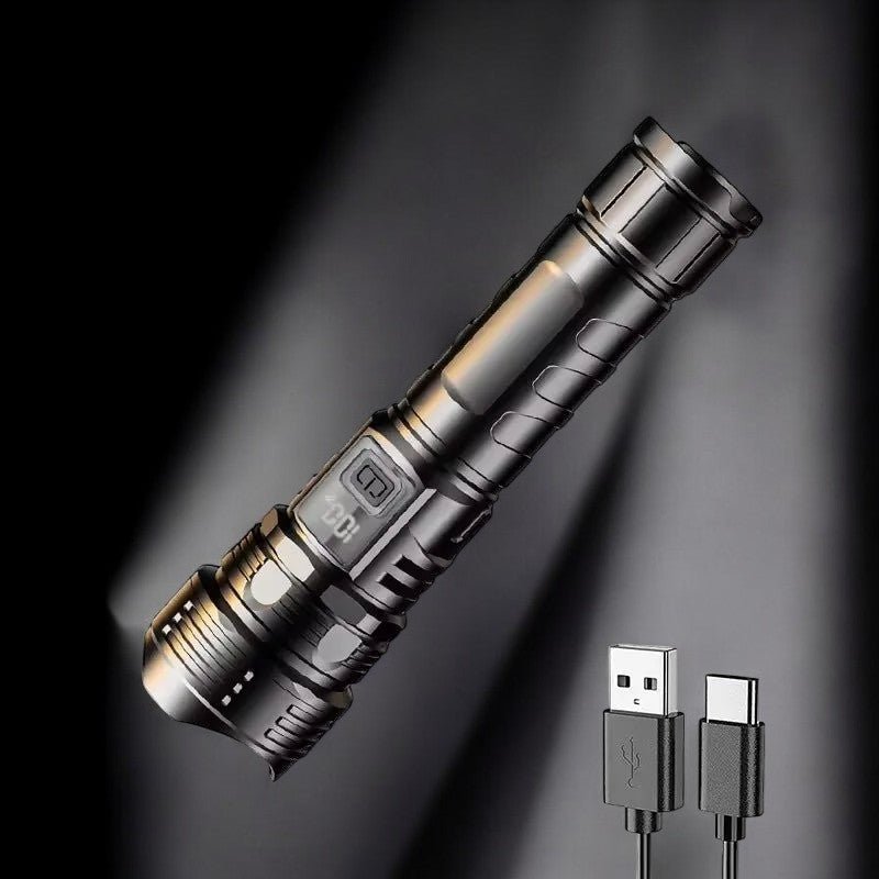 100000LM Tactical LED Flashlight equipped with rechargeable battery support - Flashlight by Tech Nova Hub