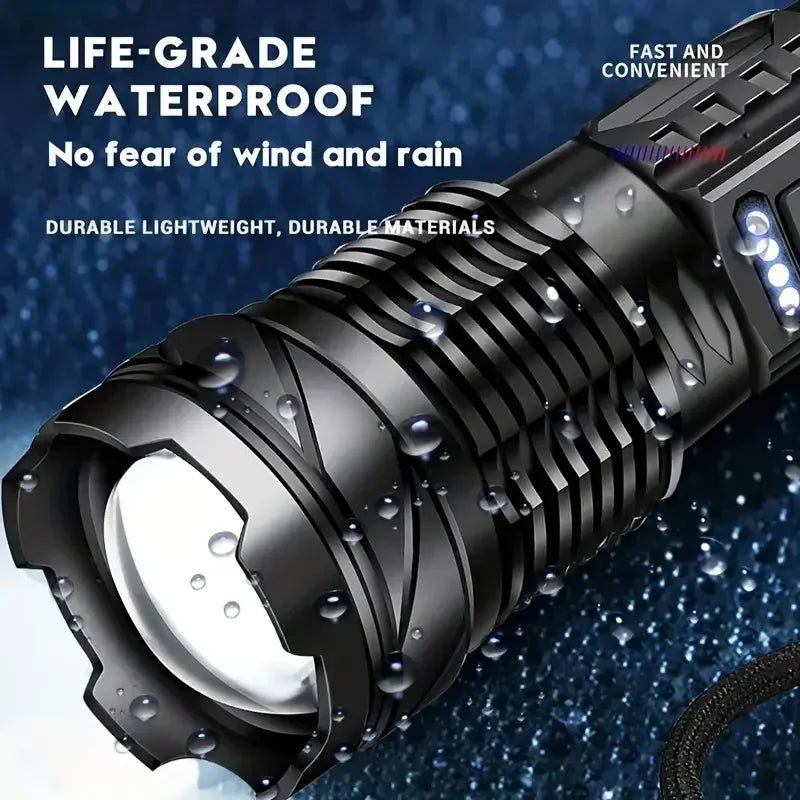 100000LM Tactical LED Flashlight featuring long-lasting battery life - Flashlight by Tech Nova Hub
