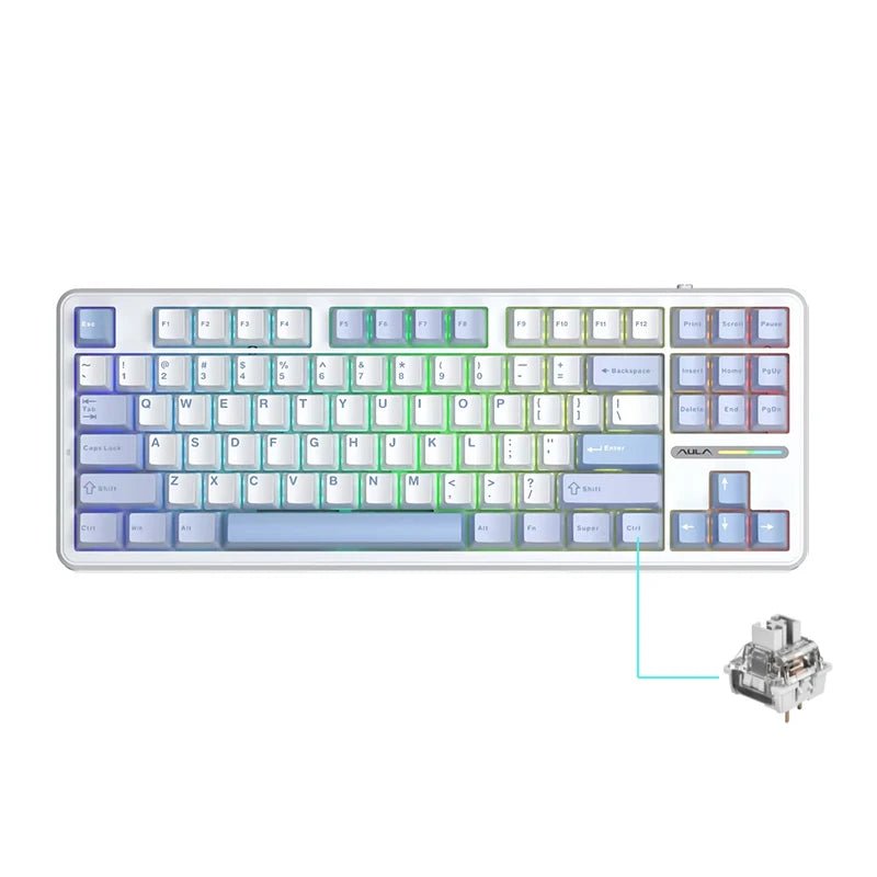AULA F87 Pro Wireless Mechanical Keyboard equipped with long-lasting battery life - Keyboard by Tech Nova Hub