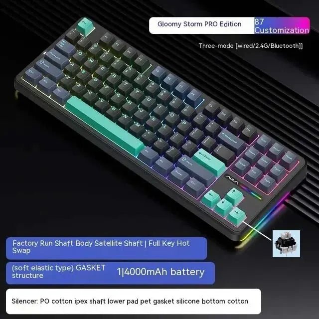 AULA F87 Pro Wireless Mechanical Keyboard highlighting wireless functionality - Keyboard by Tech Nova Hub