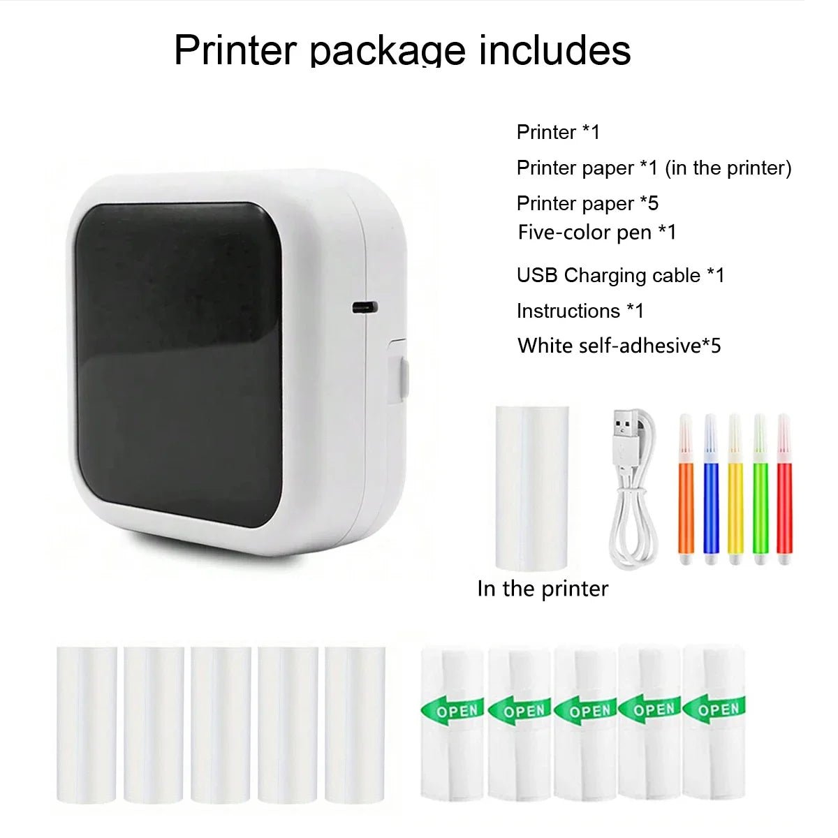 Portable Mini Thermal Printer | Inkless Sticker & Label Maker built to include wireless functionality - Portable Thermal Printer by Tech Nova Hub