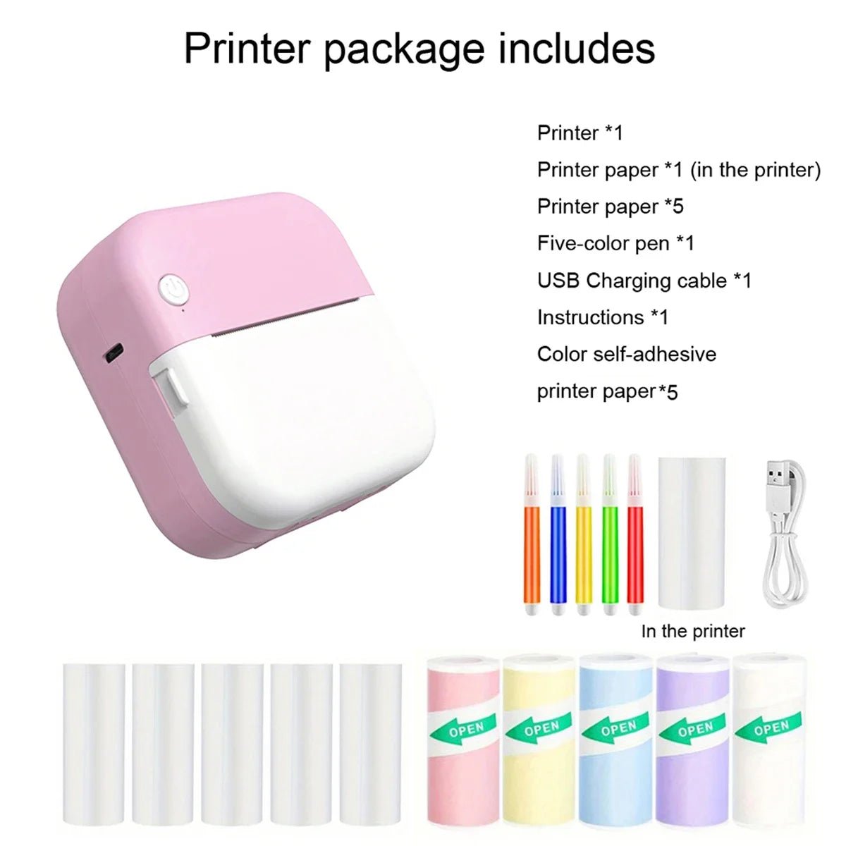 Portable Mini Thermal Printer | Inkless Sticker & Label Maker | Tech Nova Hub