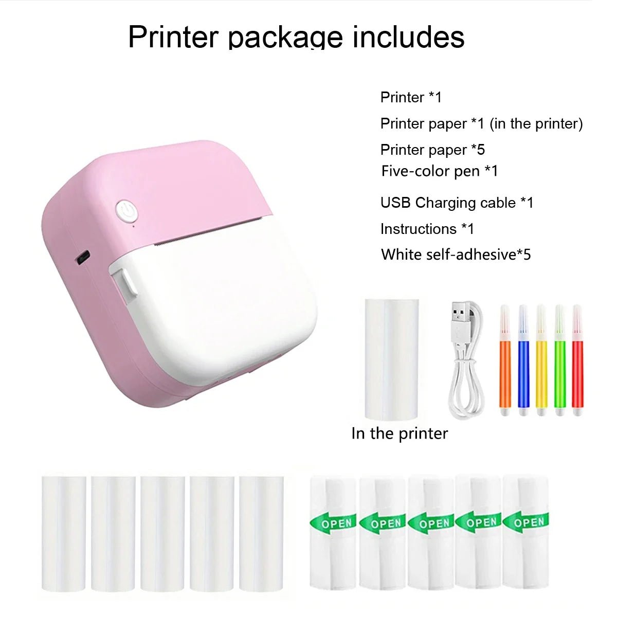 Portable Mini Thermal Printer | Inkless Sticker & Label Maker featuring Bluetooth connectivity - Portable Thermal Printer by Tech Nova Hub