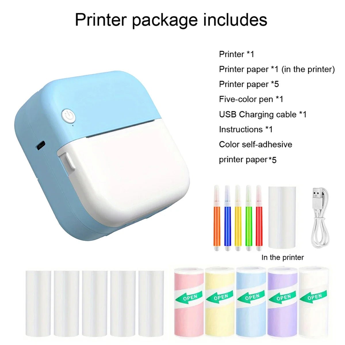 Portable Mini Thermal Printer | Inkless Sticker & Label Maker enhanced by Bluetooth connectivity - Printer by Tech Nova Hub