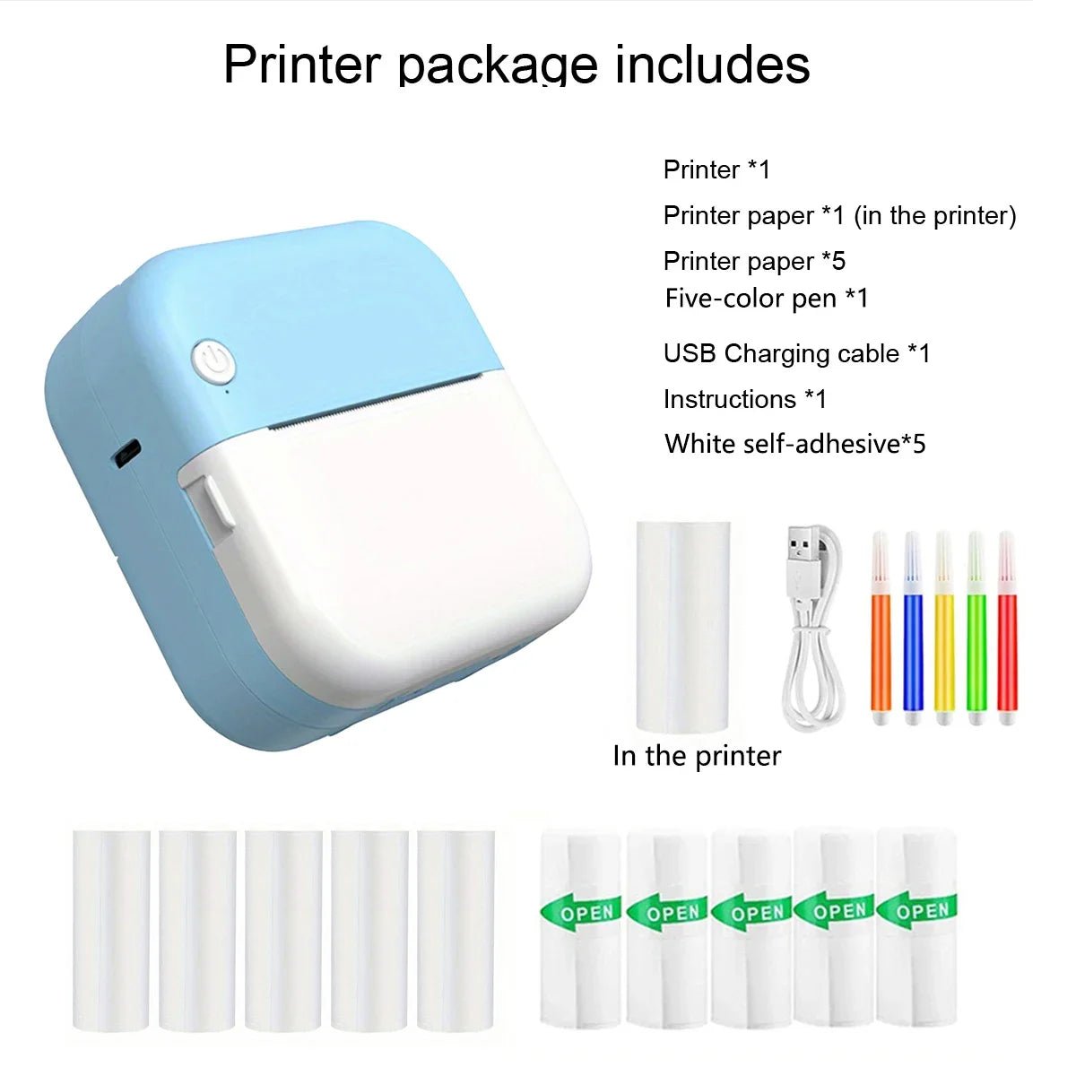 Portable Mini Thermal Printer | Inkless Sticker & Label Maker equipped with wireless functionality - Portable Thermal Printer by Tech Nova Hub