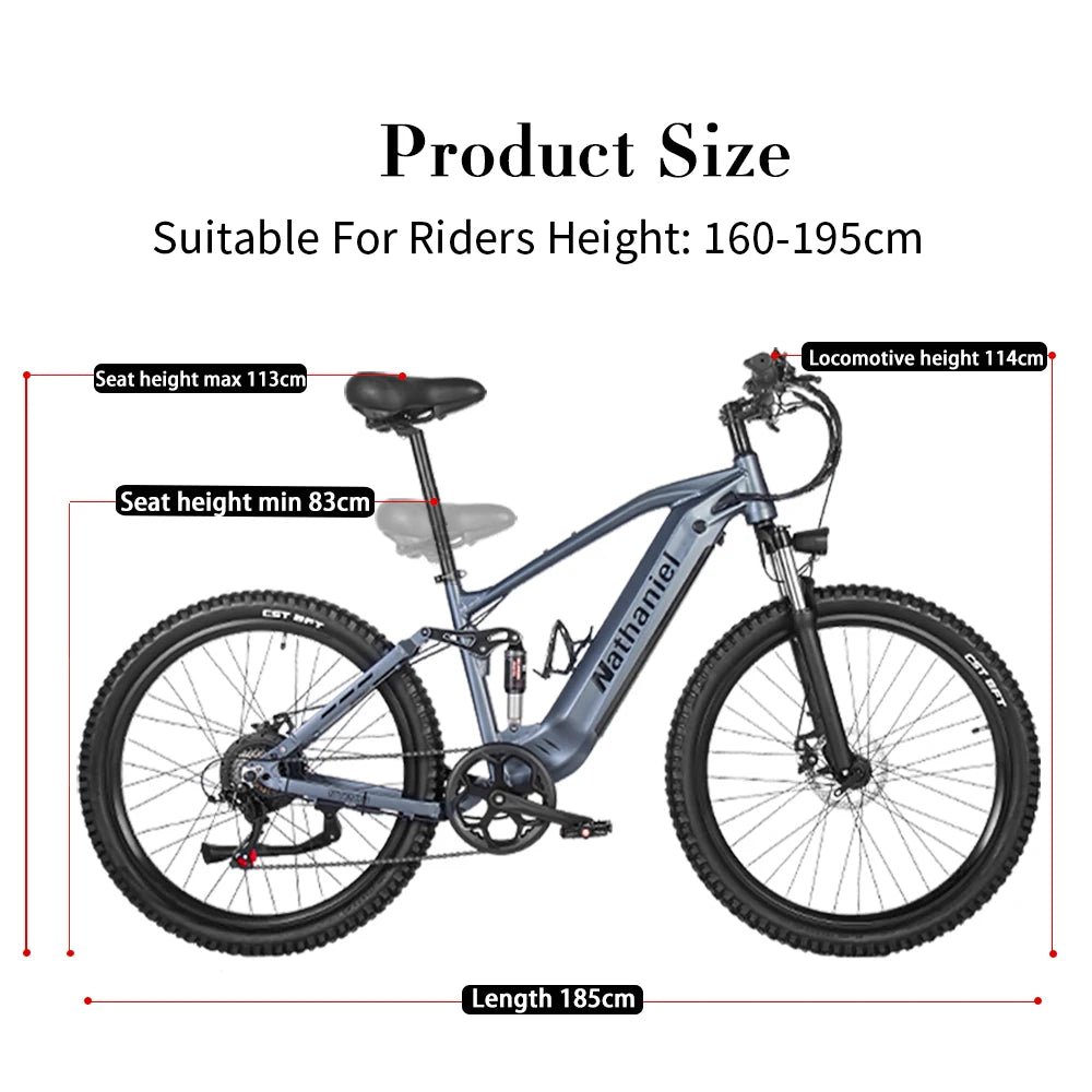 SYR03 1000W Electric Mountain Bike – 48V 27.5" Dual Battery built to include lightweight construction - Electric Mountain Bike by Tech Nova Hub