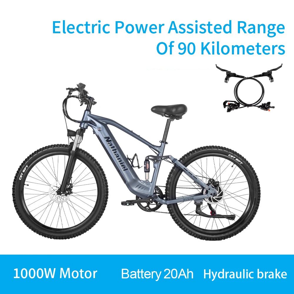 SYR03 1000W Electric Mountain Bike – 48V 27.5" Dual Battery including lightweight construction - Electric Mountain Bike by Tech Nova Hub
