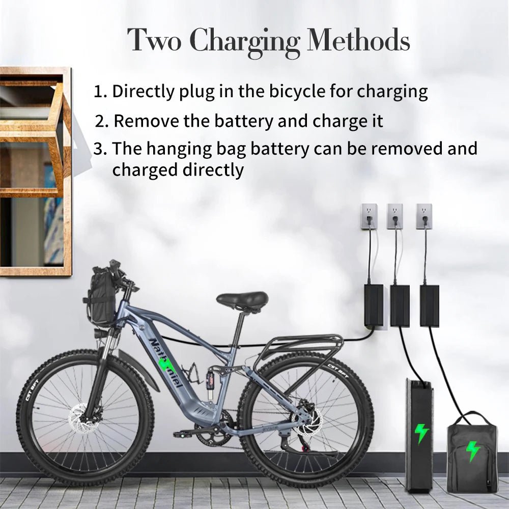 SYR03 1000W Electric Mountain Bike – 48V 27.5" Dual Battery including energy-efficient LED lighting - Electric Mountain Bike by Tech Nova Hub