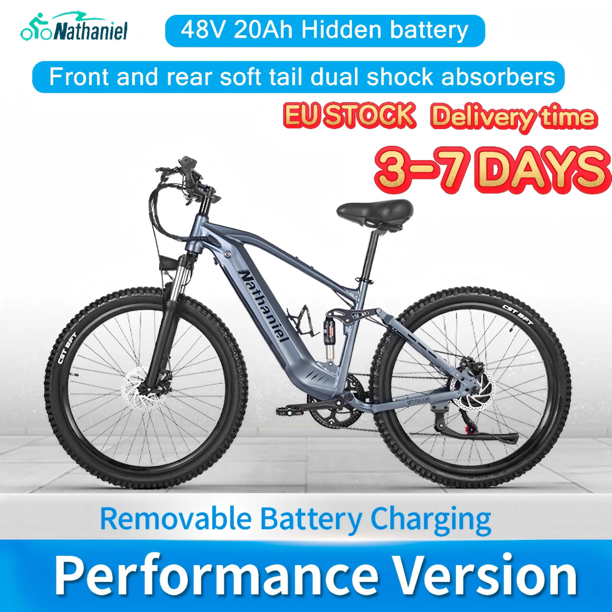 SYR03 1000W Electric Mountain Bike – 48V 27.5" Dual Battery featuring long-lasting battery life - Electric Mountain Bike by Tech Nova Hub
