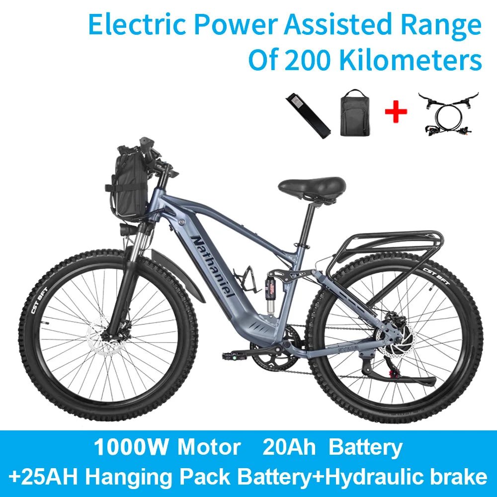 SYR03 1000W Electric Mountain Bike – 48V 27.5" Dual Battery featuring energy-efficient LED lighting - Electric Mountain Bike by Tech Nova Hub