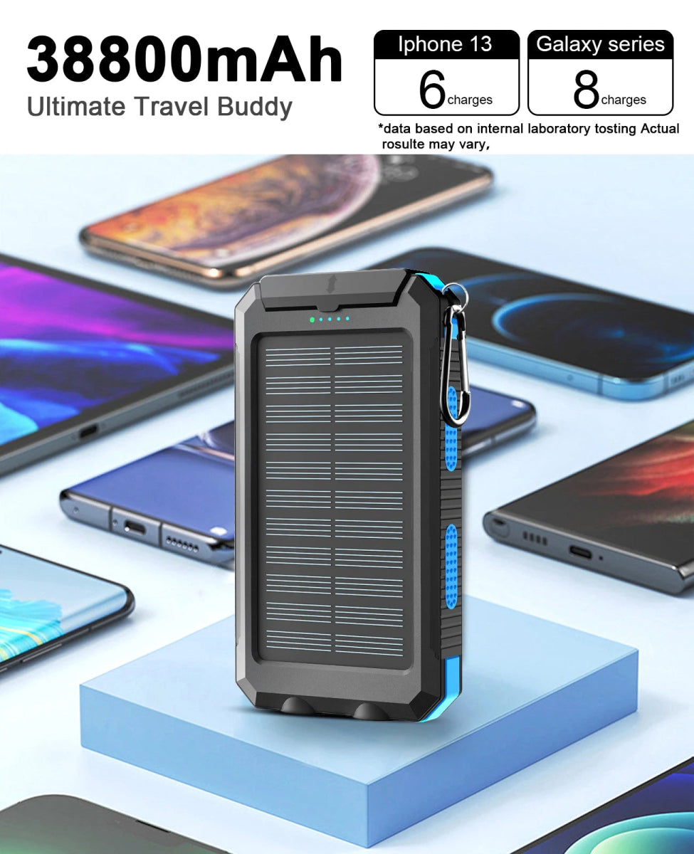 Waterproof Outdoor Solar Power Bank 38800mAh | Tech Nova Hub