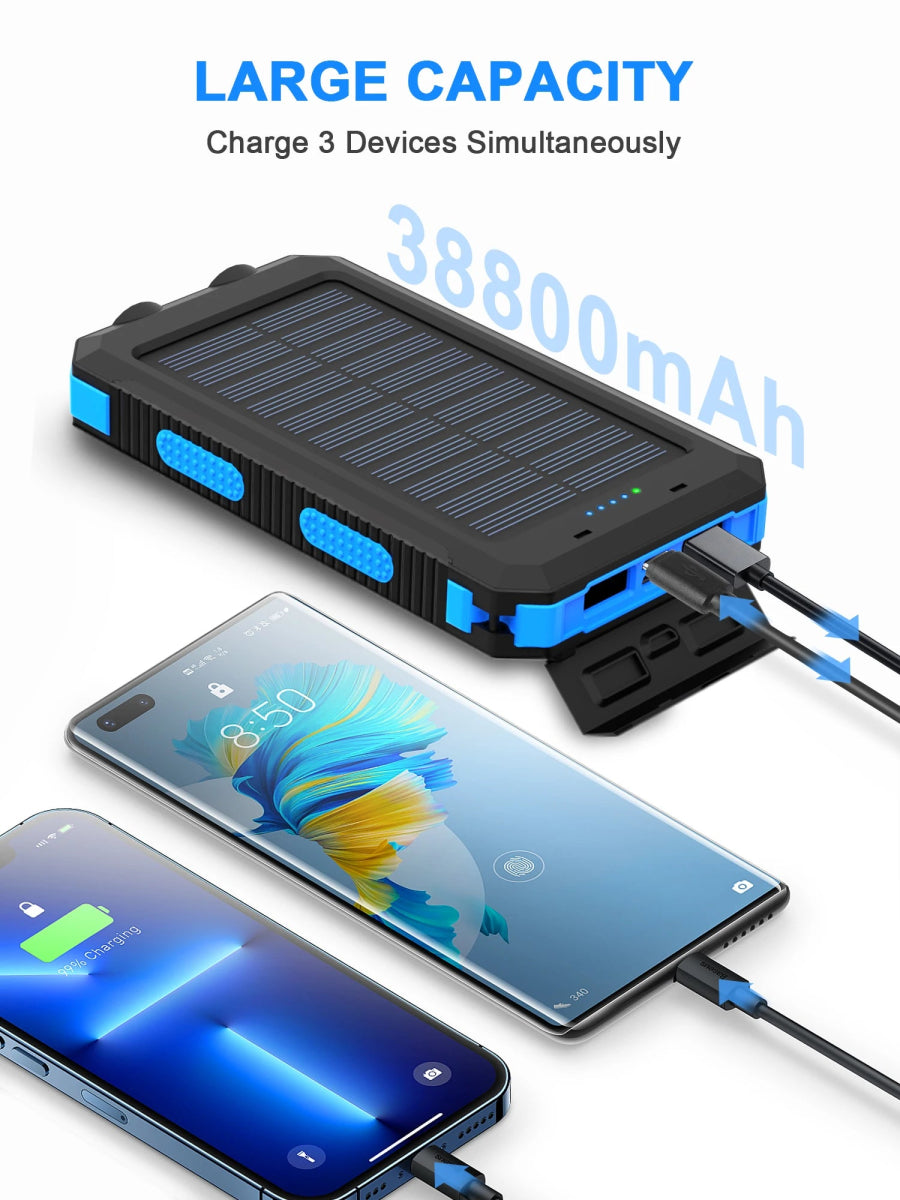 Waterproof Outdoor Solar Power Bank 38800mAh | Tech Nova Hub
