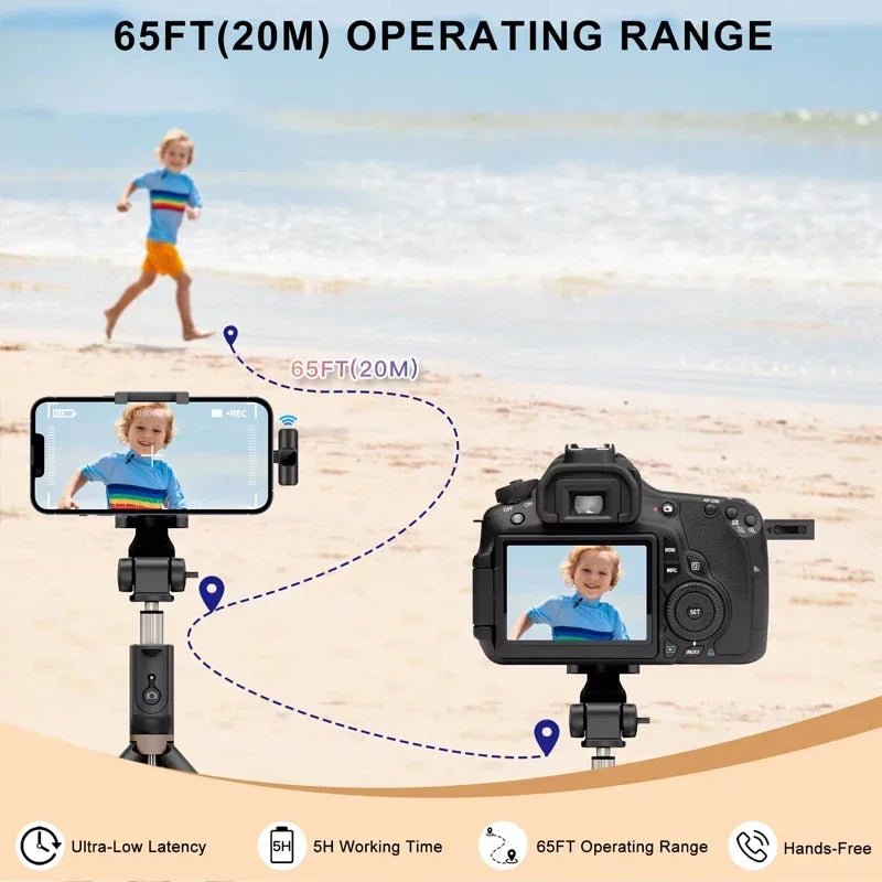 Wireless Lavalier Mic for iPhone & Android highlighting Bluetooth connectivity - Lavalier Microphone by Tech Nova Hub