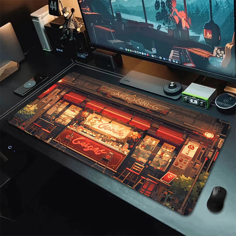XXL Japanese Aesthetic Gaming Mouse Pad – Desk Mat designed with energy-efficient LED lighting - Tech accessory by Tech Nova Hub