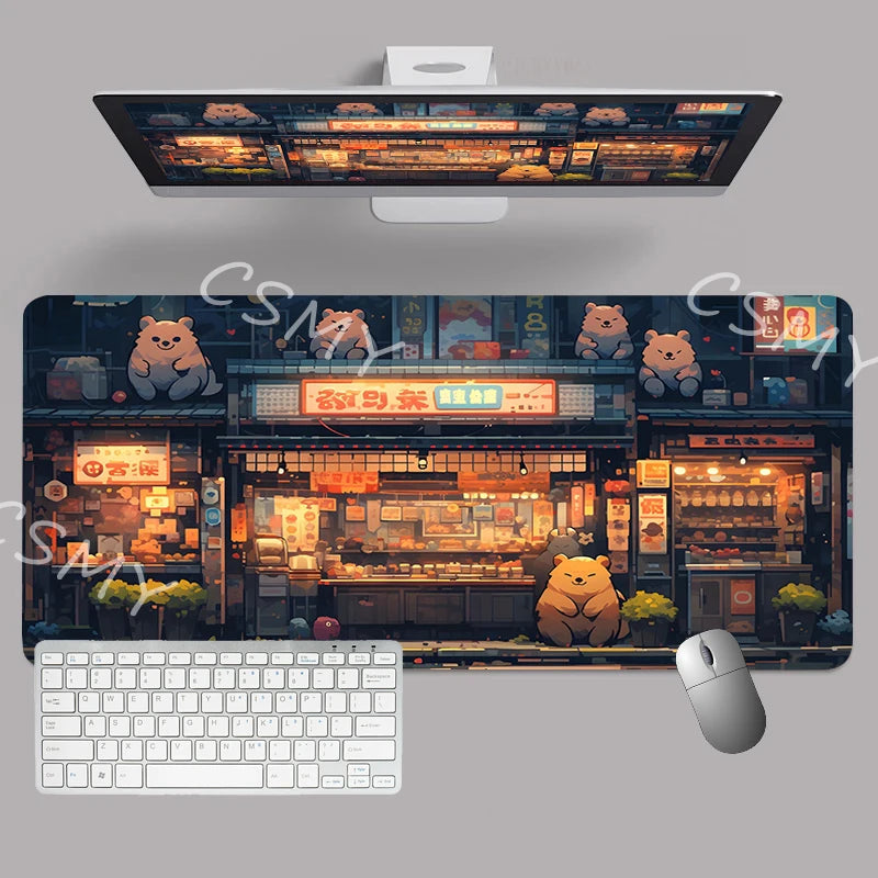 XXL Japanese Aesthetic Gaming Mouse Pad – Desk Mat enhanced by energy-efficient LED lighting - Gaming Mouse Pad by Tech Nova Hub
