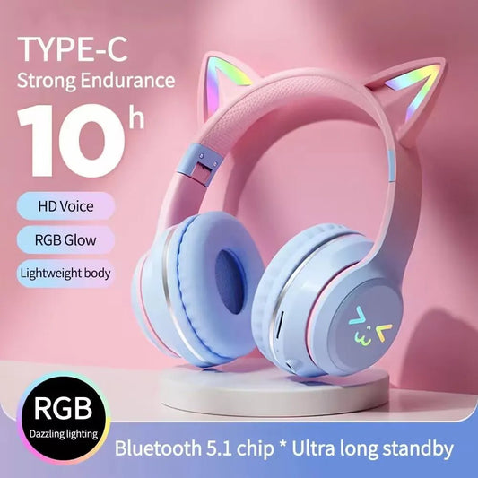 Cat Ear Bluetooth Headset/Headphones Wireless | Tech Nova Hub