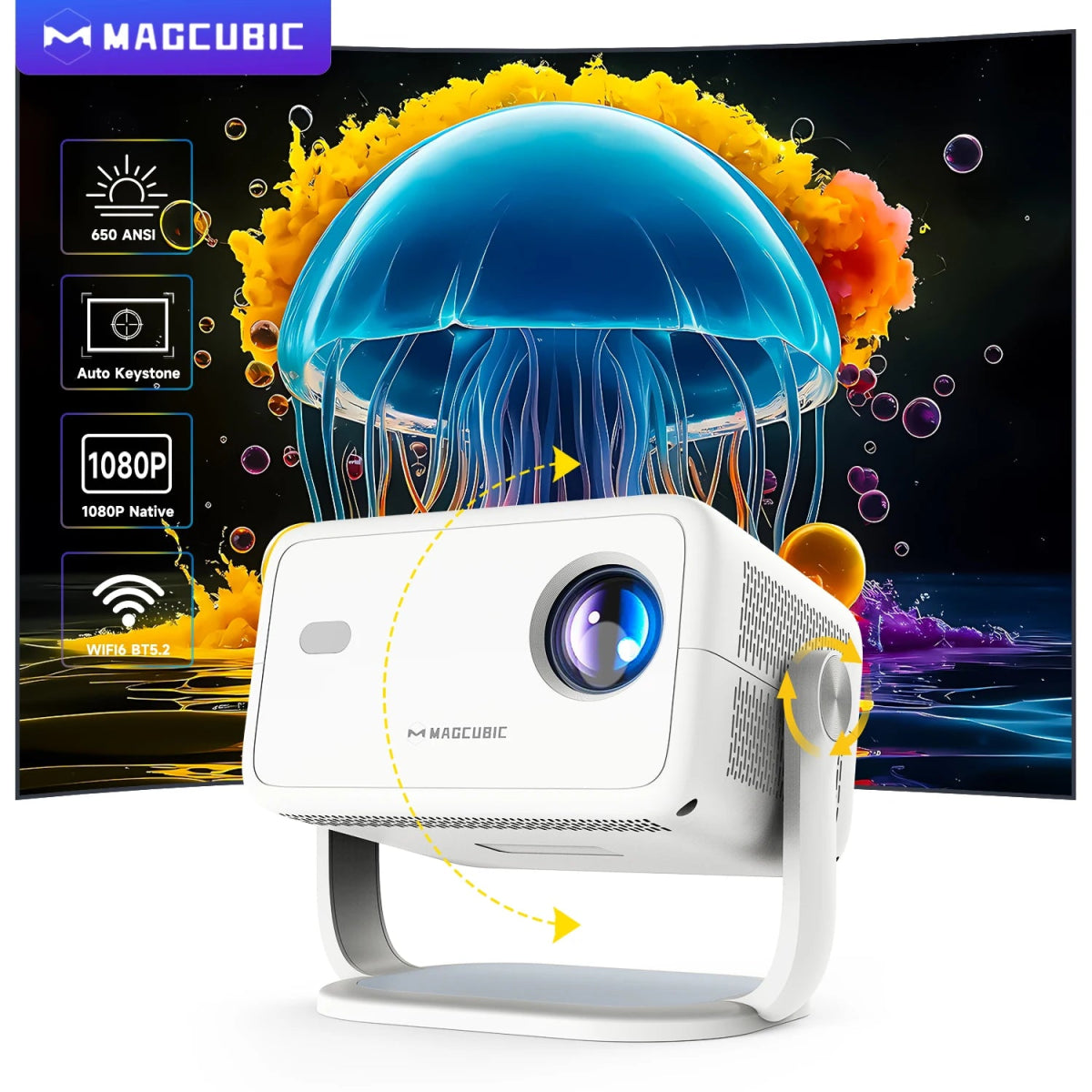 Magcubic L018 1080P Smart Projector with Auto Focus featuring smart technology integration - Electronics by Tech Nova Hub