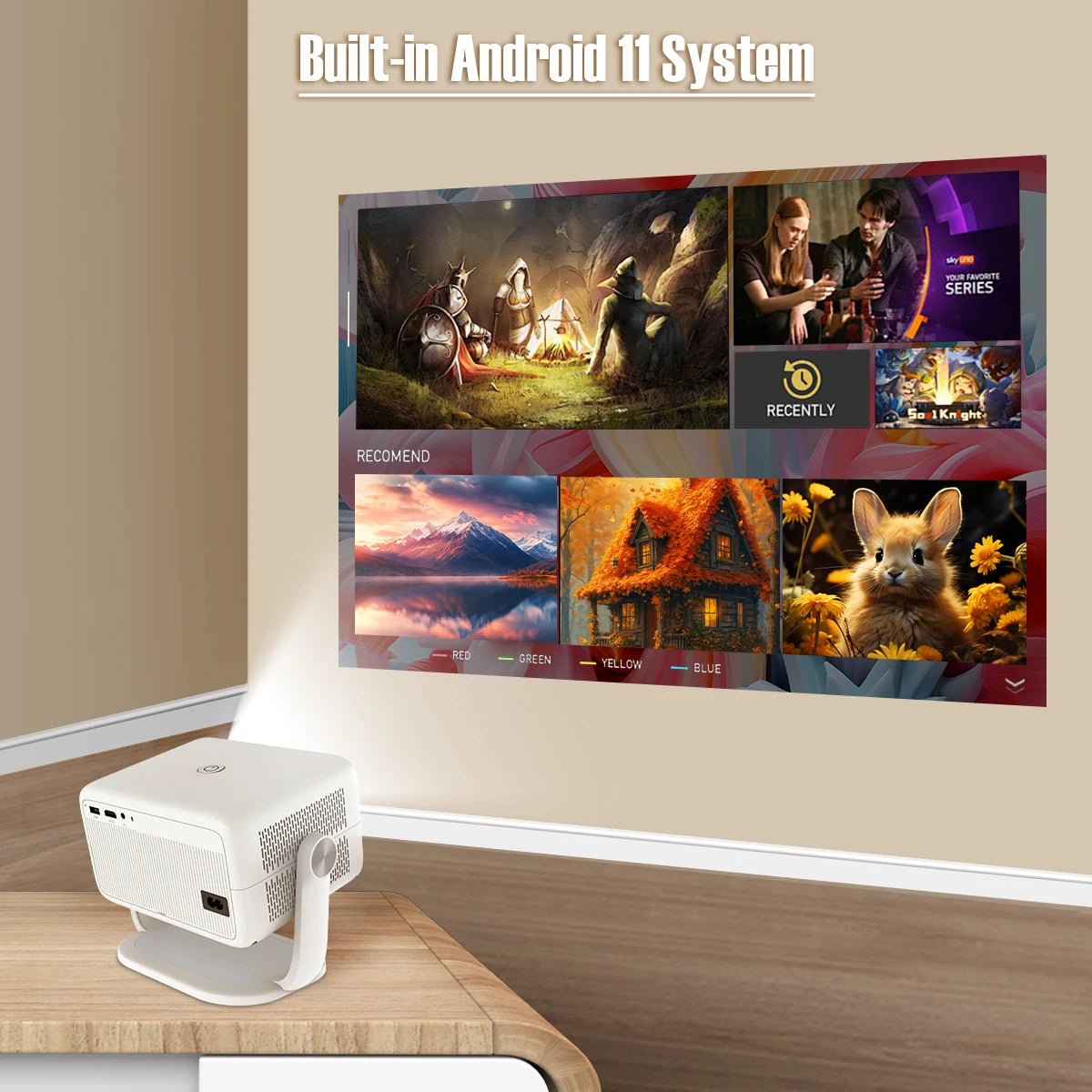 Magcubic L018 1080P Smart Projector with Auto Focus enhanced by ultra HD 4K resolution - Electronics by Tech Nova Hub