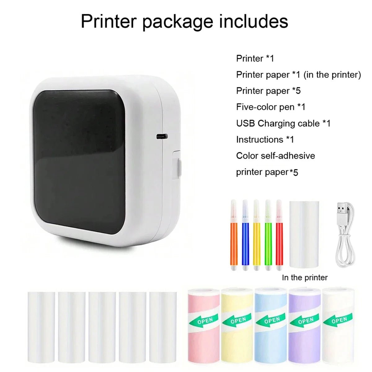 Portable Mini Thermal Printer | Inkless Sticker & Label Maker designed with Bluetooth connectivity - Printer by Tech Nova Hub