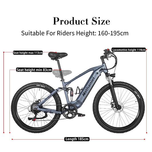 SYR03 1000W Electric Mountain Bike – 48V 27.5" Dual Battery built to include lightweight construction - Electric Mountain Bike by Tech Nova Hub