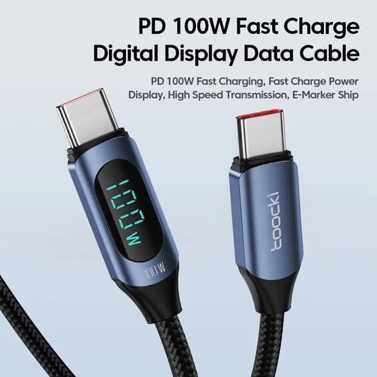 Toocki 100W USB-C to USB-C Cable built to include durable build quality - Tech Accessories by Tech Nova Hub